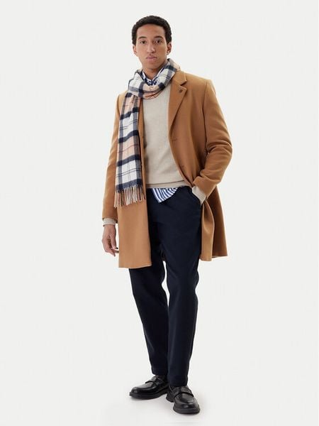 Tommy Hilfiger Płaszcz wełniany MW0MW40768 Brązowy Regular Fit. Brązowe płaszcze męskie Tommy Hilfiger, na zimę, m, bez wzorów, z wełny. Za 1,169.00 zł.