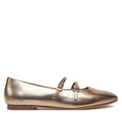 Baleriny Tamaris. Żółte baleriny damskie Tamaris, bez wzorów, bez obcasa. Za 239.99 zł.