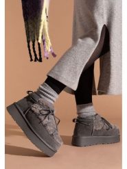 Gooce Skórzane botki zimowe "Willem" w kolorze szarym rozmiar: 37. Szare botki damskie Gooce, na zimę, ze skóry, bez obcasa, na platformie, bez zapięcia. Za 208.33 zł.