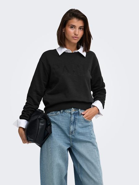 JDY Bluza w kolorze czarnym rozmiar: XXL. Czarne bluzy bez kaptura damskie JDY, xxl, z bawełny. Za 99.95 zł.