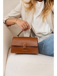 Lia Biassoni Skórzana torebka w kolorze jasnobrązowym - 25 x 16 x 7 cm rozmiar: onesize. Brązowe torebki klasyczne damskie Lia Biassoni, bez wzorów, z materiału, bez dodatków. Za 282.99 zł.