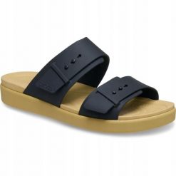 Sandały dla Kobiet Crocs Brooklyn Buckle Low. Brązowe sandały damskie Crocs, bez wzorów, z materiału, bez obcasa, na obcasie. Za 239.99 zł.