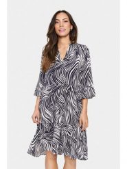 SAINT TROPEZ Sukienka w kolorze granatowo-białym rozmiar: M. Niebieskie sukienki damskie Saint Tropez, na imprezę, m, bez wzorów, z wiskozy, klasyczne, bez kołnierzyka, bez ramiączek, midi. Za 104.99 zł.