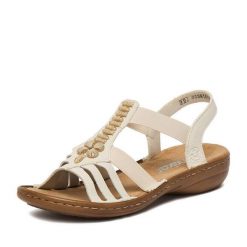 Sandały Rieker. Sandały damskie Rieker, bez wzorów, bez obcasa, na płaskiej podeszwie. Za 269.99 zł.