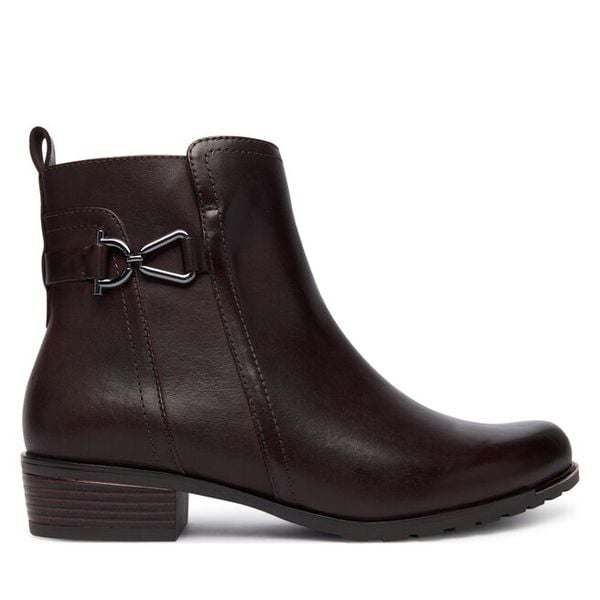 Botki Caprice. Brązowe botki damskie Caprice, bez obcasa, na płaskiej podeszwie, bez zapięcia. Za 309.99 zł.