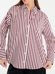 Bawełniania koszula oversize - wielobarwny. Koszule damskie Sinsay, l, bez wzorów, z bawełny, bez kołnierzyka, bez ramiączek. Za 29.99 zł.