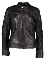 HIS Skórzana kurtka w kolorze czarnym rozmiar: 48. Czarne kurtki damskie HIS, bez wzorów, ze skóry, bez kaptura. Za 478.99 zł.
