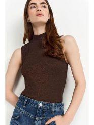 Rich & Royal Top w kolorze brązowym rozmiar: XL. Brązowe topy damskie Rich & Royal, xl, bez wzorów, bez kołnierzyka. Za 89.95 zł.