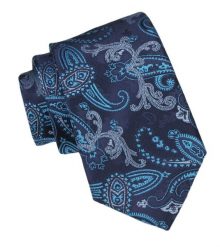 Krawat Męski - Alties - Odcienie Niebieskiego i Granatu, Duży Wzór. Niebieskie krawaty i muchy męskie Alties, bez wzorów, z tkaniny, eleganckie. Za 49.00 zł.
