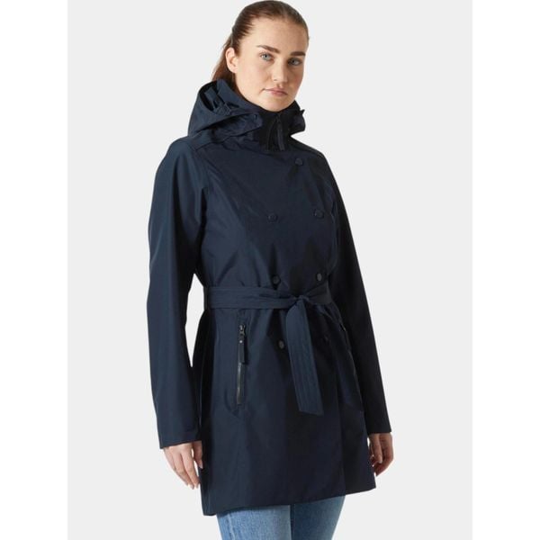 Płaszcz Przeciwdeszczowy Damski Helly Hansen Welsey II Trench. Niebieskie kurtki przeciwdeszczowe damskie Helly Hansen, bez wzorów, eleganckie. W wyprzedaży za 727.20 zł.
