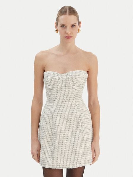 Bardot Sukienka koktajlowa Florine 60134DB Écru Slim Fit. Sukienki damskie BARDOT, bez wzorów, z syntetyku, wizytowe, bez kołnierzyka, bez ramiączek. Za 689.99 zł.