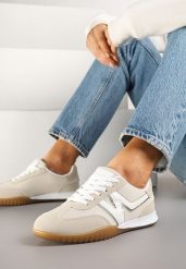 Beżowe Sneakersy Klasyczne Tenisówki Istia. Brązowe trampki i tenisówki damskie Renee, z aplikacjami, z jeansu. Za 79.99 zł.
