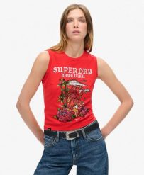 Kamizelka z kryształkami do tatuażu. Czerwone kamizelki damskie Superdry., m, z bawełny. Za 255.15 zł.