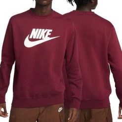 Bluza sportowa męska Nike Sportswear DQ4912-638. Czerwone bluzy bez kaptura męskie Nike, bez wzorów, casualowe, bez kołnierzyka, bez ramiączek. Za 159.00 zł.