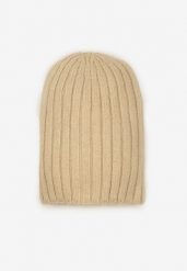 Beżowa Czapka z Wiskozy w Stylu Beanie z Prążkowanego Materiału Enandira. Brązowe czapki zimowe damskie Renee, prążkowane. Za 34.99 zł.