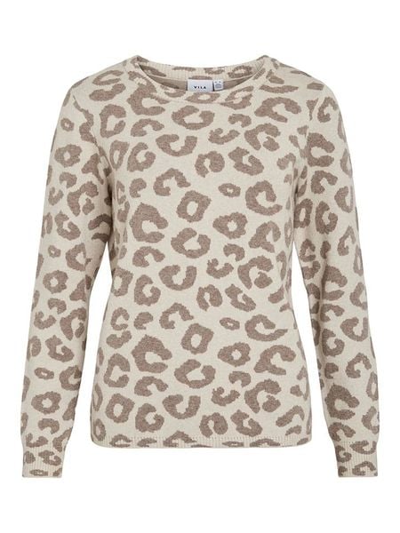 Vila Sweter "Tif" w kolorze beżowym rozmiar: XL. Brązowe swetry klasyczne damskie Vila, xl, bez kołnierzyka. Za 139.95 zł.