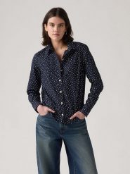 Levi's Bluzka w kolorze granatowo-białym rozmiar: S. Niebieskie bluzki damskie Levi's, s, bez wzorów, z bawełny, bez kołnierzyka, bez ramiączek. Za 118.28 zł.