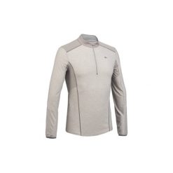 Koszulka turystyczna długi rękaw MH550 męska. Szare koszulki męskie z długim rękawem QUECHUA, l, z elastanu. Za 49.99 zł.