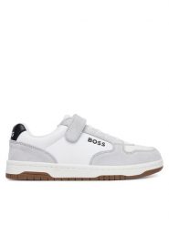 BOSS Sneakersy J52806 S Biały. Białe trampki i tenisówki chłopięce Boss, bez wzorów, ze skóry, bez zapięcia. Za 384.99 zł.