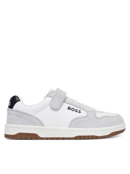 BOSS Sneakersy J52806 S Biały. Białe trampki i tenisówki chłopięce Boss, bez wzorów, ze skóry, bez zapięcia. Za 384.99 zł.
