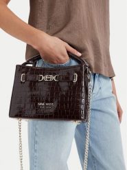 Nine West Torebka EO-CITY GRACE-LDA9420 CROCO Brązowy. Brązowe torebki klasyczne damskie Nine West, bez wzorów, ze skóry, bez dodatków. Za 249.99 zł.