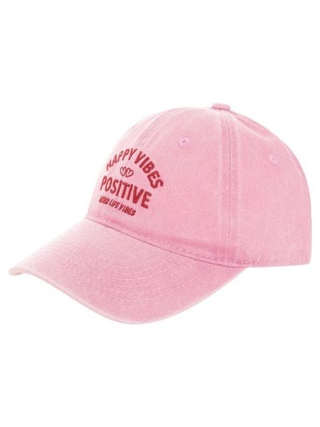Zwillingsherz Czapka "Happy Vibes" w kolorze jasnoróżowym rozmiar: onesize. Różowe czapki z daszkiem damskie Zwillingsherz, bez wzorów, z bawełny. Za 62.90 zł.
