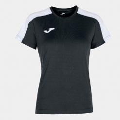 Koszulka do piłki nożnej dla dziewczyn Joma Academy III z krótkim rękawem. Białe bluzki damskie Joma, bez wzorów, bez ramiączek. Za 53.99 zł.