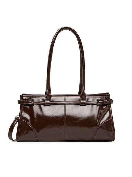 JENNY Torebka C-JNY-M-001-08 Brązowy. Brązowe torebki klasyczne damskie Jenny, bez wzorów, z materiału, bez dodatków. Za 129.99 zł.