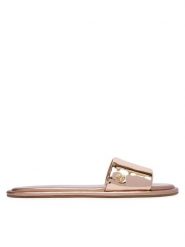 LOVE MOSCHINO Klapki JA28262G0OJE0600 Różowy. Czerwone klapki damskie Love Moschino, bez wzorów, z materiału, bez obcasa. Za 809.99 zł.