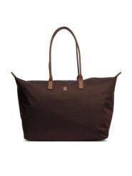 Tommy Hilfiger Torebka Popette Maxi Tote AW0AW17996 Brązowy. Brązowe torebki klasyczne damskie Tommy Hilfiger, bez wzorów, z materiału, bez dodatków. Za 449.99 zł.
