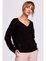 Made of emotion Sweter w kolorze czarnym rozmiar: S/M. Czarne swetry klasyczne damskie Made Of Emotion, m, ze splotem, bez kołnierzyka. Za 127.35 zł.