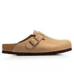Klapki męskie Birkenstock Boston BS Tabacco Brown. Brązowe klapki i japonki męskie Birkenstock, z materiału. Za 872.00 zł.