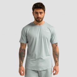 T-shirt męski GymBeam regular fit zielony eukaliptus. Zielone t-shirty męskie GYMBEAM, m, bez wzorów, z elastanu, bez kołnierzyka. Za 76.90 zł.