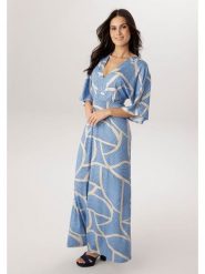 Aniston Sukienka w kolorze błękitno-białym rozmiar: 46. Niebieskie sukienki damskie Aniston, bez wzorów, bez kołnierzyka, bez ramiączek, maxi. Za 217.99 zł.