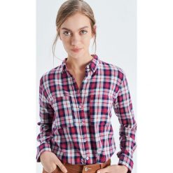 Koszula w kratę - Fioletowy. Fioletowe koszule damskie Cropp, l, bez wzorów, bez kołnierzyka, bez ramiączek. Za 79.99 zł.