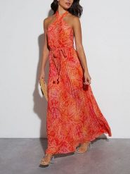 LA Angels Sukienka w kolorze pomarańczowym rozmiar: L. Pomarańczowe sukienki damskie LA Angels, na co dzień, l, bez wzorów, z tkaniny, bez kołnierzyka, bez ramiączek, maxi, proste. Za 179.64 zł.