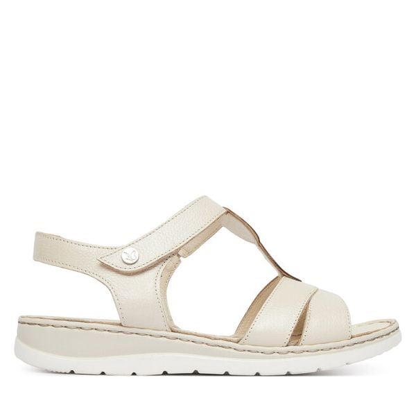 Sandały Caprice. Białe sandały damskie Caprice, bez wzorów, bez obcasa, na płaskiej podeszwie. Za 269.99 zł.