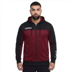 Oversize kurtka sportowa z zamkiem FLEX bordowa. Czarne kurtki outdoor męskie Legea, xl, bez wzorów. Za 88.00 zł.