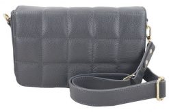 Pikowana listonoszka skórzana BARBERINI'S c. szara 932-28. Szare shopper bag damskie Barberinis, bez wzorów, ze skóry, małe, pikowane, bez dodatków. Za 289.99 zł.