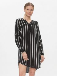 Kaffe Sukienka koszulowa Marana 10551803 Czarny Relaxed Fit. Czarne sukienki damskie Kaffe, bez wzorów, z wiskozy, bez kołnierzyka, bez ramiączek, koszulowe. Za 279.99 zł.