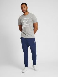 Stożkowy kombinezon do joggingu Hummel Sam 2.0. Niebieskie szorty męskie HUMMEL, bez wzorów, z bawełny. Za 198.25 zł.