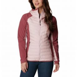 Kurtka Turystyczna Puchowa Damska Columbia Powder Lite Hybrid Hooded Jacket. Czerwone kurtki damskie Columbia, m, bez wzorów, z puchu, bez kaptura. Za 472.99 zł.