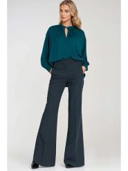 Nife Spodnie w kolorze niebieskim rozmiar: 42. Niebieskie spodnie materiałowe damskie Nife, bez wzorów, z materiału, z podwyższonym stanem. Za 167.67 zł.