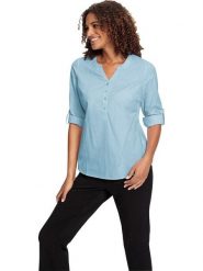 WITT WEIDEN Bluzka w kolorze błękitnym rozmiar: 46. Niebieskie bluzki damskie WITT WEIDEN, bez wzorów, z bawełny, bez kołnierzyka, bez ramiączek. Za 30.49 zł.