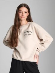 Bluza z haftem - kremowy. Białe bluzy bez kaptura damskie Sinsay, l, z bawełny. Za 49.99 zł.