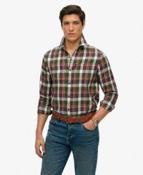 Superdry Koszula Vintage w Kratę z Bawełny Organicznej. Zielone koszule damskie Superdry., l, bez wzorów, z bawełny, klasyczne, bez kołnierzyka, bez ramiączek. Za 296.85 zł.