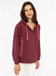 Zwillingsherz Bluza "Smile" w kolorze bordowym rozmiar: L/XL. Czerwone bluzy z kapturem damskie Zwillingsherz, l. Za 249.17 zł.