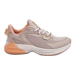 Wygodne Buty Sportowe Memory Foam System Big Star LL274336 Beżowe beżowy. Brązowe buty sportowe na co dzień damskie bez wzorów, z tkaniny. Za 377.06 zł.
