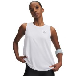 Koszulka fitness damska Under Armour bez rękawów. Bluzki sportowe damskie Under Armour, xl, bez wzorów, z materiału, bez ramiączek. Za 119.99 zł.