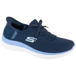 Buty sportowe Sneakersy damskie, Slip-Ins: Summits - New Daily. Niebieskie buty sportowe na co dzień damskie Skechers, bez wzorów, trekkingowe. Za 369.99 zł.